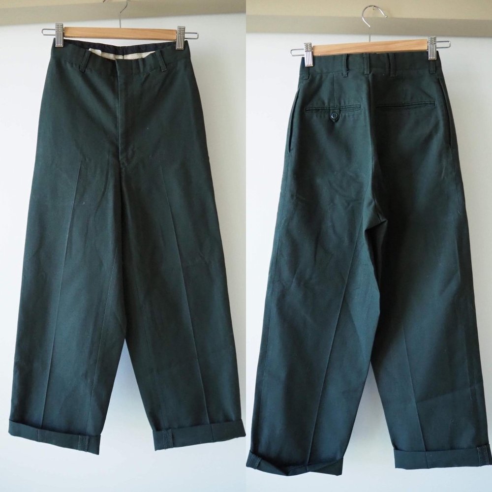 Vintage boys army pant, dark green